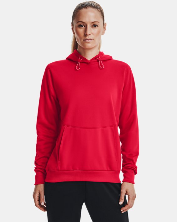 Women's Armour Fleece® Storm Hoodie, Red, pdpMainDesktop image number 0